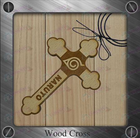 Naruto - konoha mark houten kruis ketting
