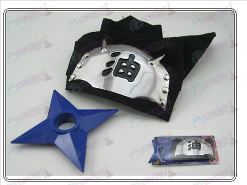 Naruto hoofdband + l blauw zwarte olie Shuriken (delig pak)