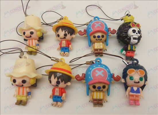 8 modellen One Piece Accessoires Doll Mobile Strap (Usopp) roerende