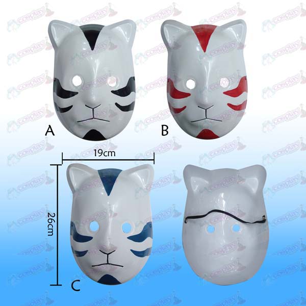 Drie-kleuren kat masker donker Naruto (optioneel)