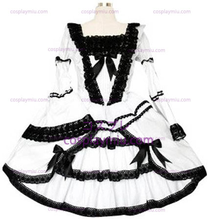Black And White Lace Bijgeschoren Gothic Lolita Cosplay België Dress