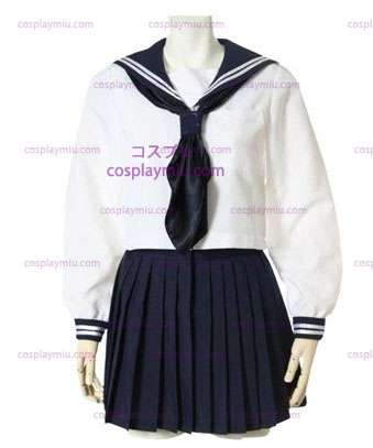 Deep Blue Lange Mouwen School Uniform