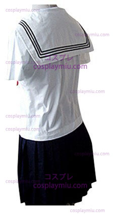 Witte En Zwarte Sailor Korte Mouwen School Uniform