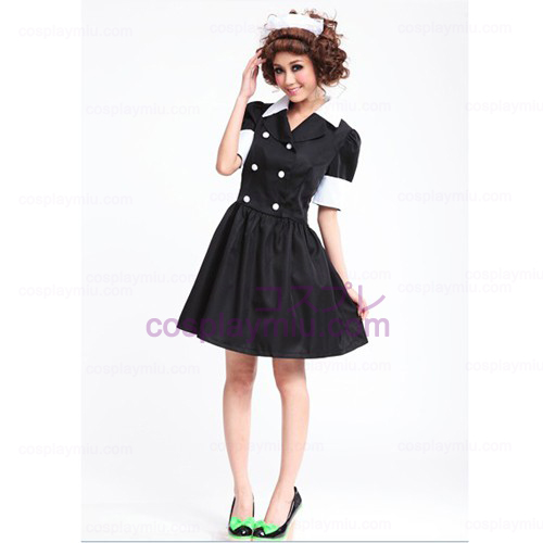 Lolita Cosplay België kostuum / Black Barbie Doll Maid Kostuums