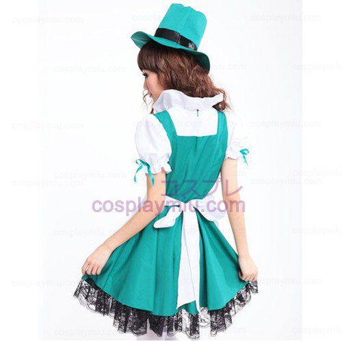 Witte schort en groene rok Anime Lolita Maid Kostuums