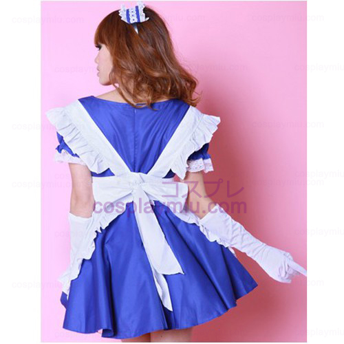 Witte schort en Blue Skirt Maid Kostuums