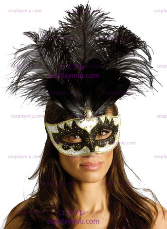 Carnaval Masker Grote Veer Bk / Sv