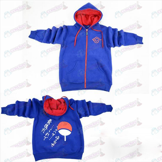 Naruto konoha logo zipper hoodie donker blauwe trui