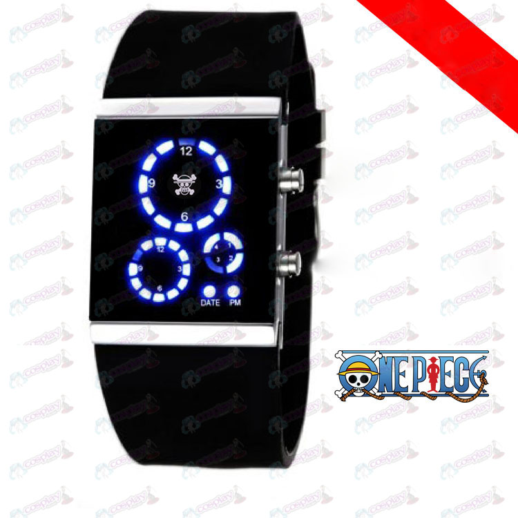 Luffy One Piece Accessoires LED horloge Koreaanse versie van de zwarte vlag