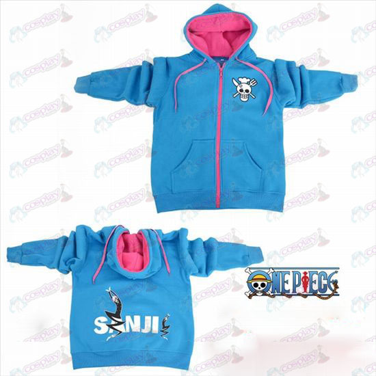 One Piece Accessoires Sunkist logo zipper hoodie blauwe trui