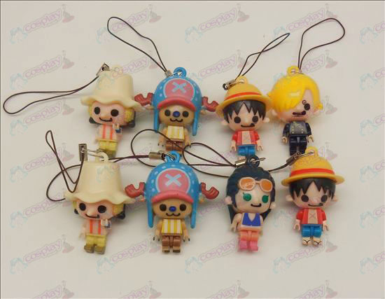 8 modellen One Piece Accessoires Doll Mobile Strap (drie governance-) roerende