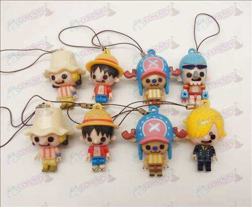 8 modellen One Piece Accessoires Doll Mobile Strap (Frankie) roerende