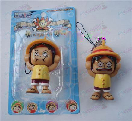 One Piece Accessoires Gezicht Luffy doll (geel) Large