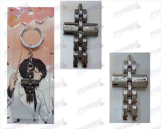 Star-Stealing Girl Accessoires zwart en wit kruis sleutelhanger