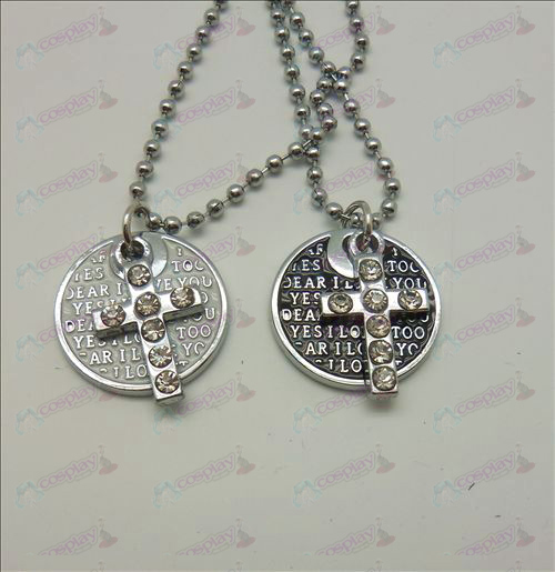 Death Note Accessoires Cross disc echtpaar (met diamant) halsketting (doos)