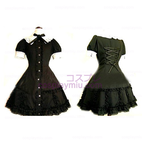 Black Lace Corset Dress Lolita Cosplay België Kostuums