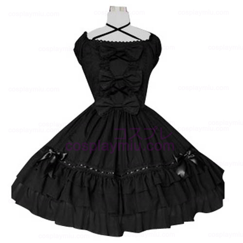 Zwarte pofmouwen Classic Lolita Cosplay België Dress