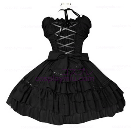Zwarte pofmouwen Classic Lolita Cosplay België Dress