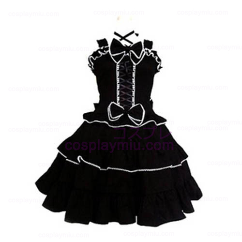 Op maat gemaakt Zwart Gothic Lolita Cosplay België Kostuum