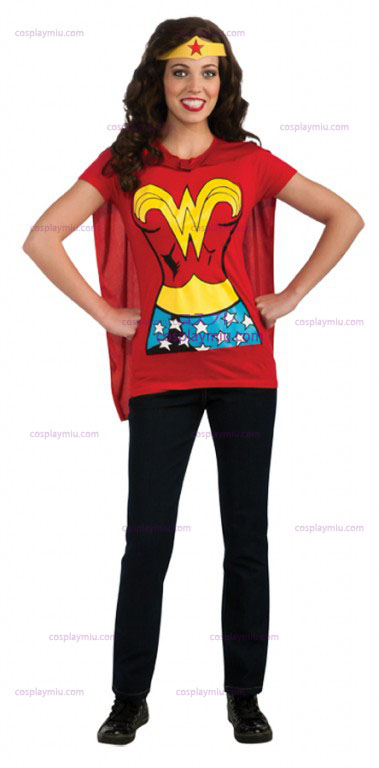 Wonder Woman Volwassen Overhemd Kostuum