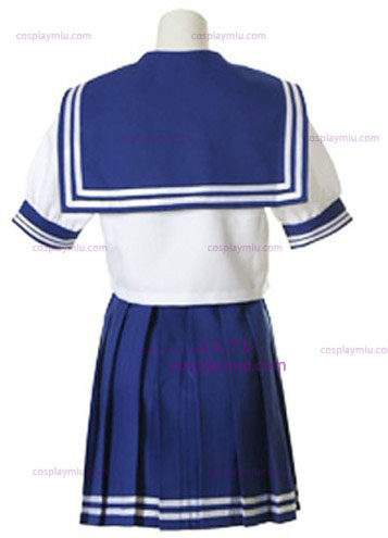 Blauw En Wit Korte Mouwen Sailor School Uniform