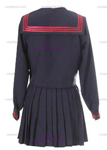 Deep Blue Lange Mouwen Sailor School Uniform