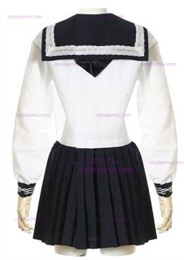Witte Lange Mouwen Sailor School Uniform Cosplay België Kostuum