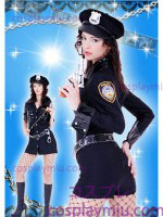 Sexy lange mouwen Lady Police Patched Costume