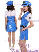 Sexy Email Lady Police Costume Vivid Blue