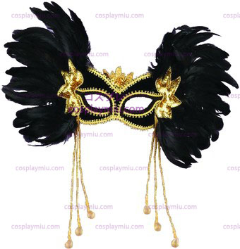 Venetiaans Masker Zwarte W Veren