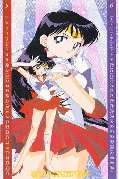 Sailor Moon Hino Rei Sailor Mars Lange Cosplay pruik